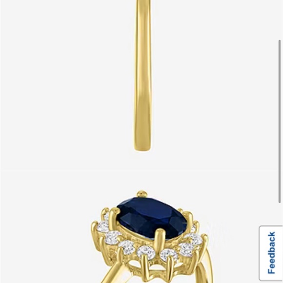 Cocktel Diamond Ring Womens Lab Created Gemstone & 1/4 CT. Lab Diamond 10K Gold - Picture 5 of 6